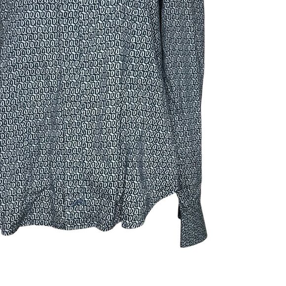 French Connection Black Long Sleeve Button Up Dress Shirt Size L Roll Tab - Picture 3 of 12